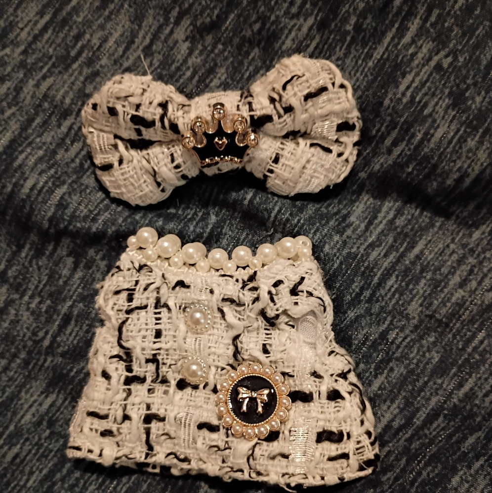 Elegant White and Black Doll Outfit Set